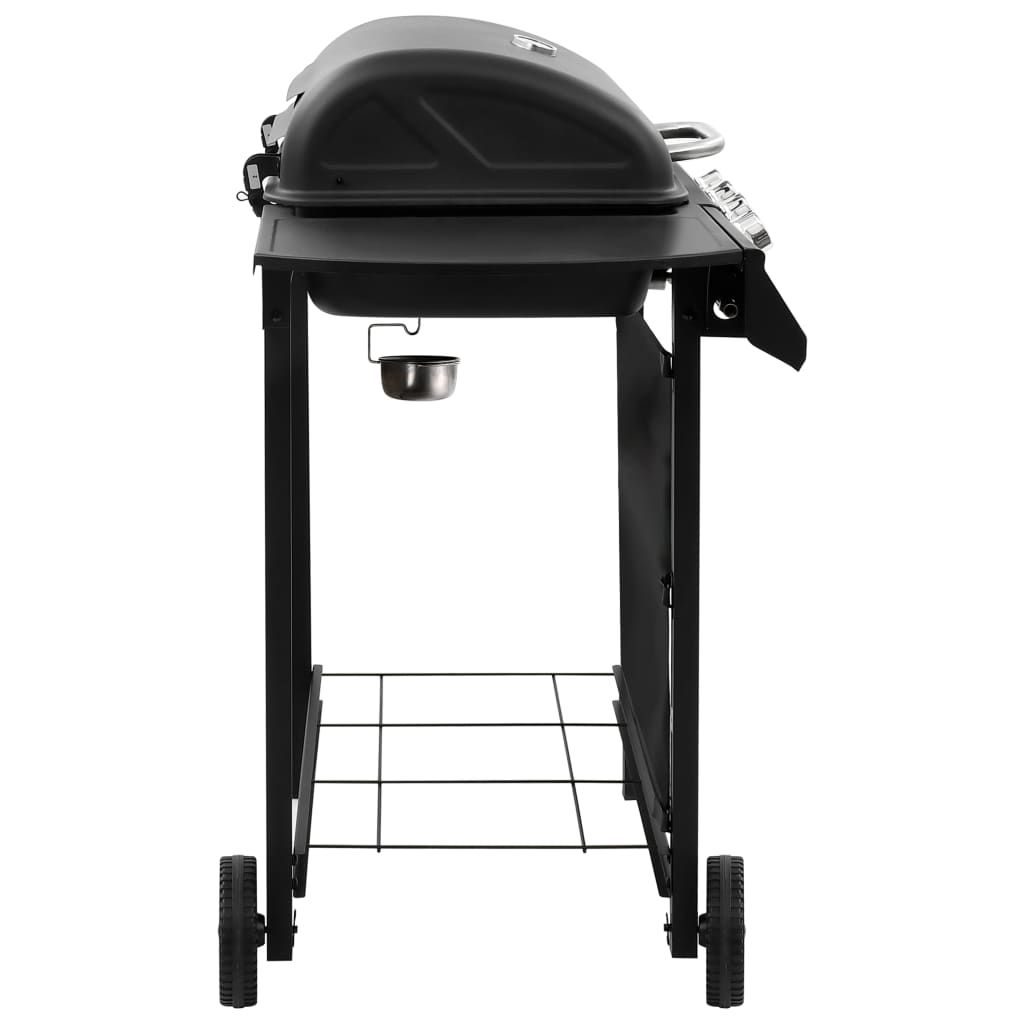 Barbacoa De Gas Con 4 Fogones Negra Vidaxl