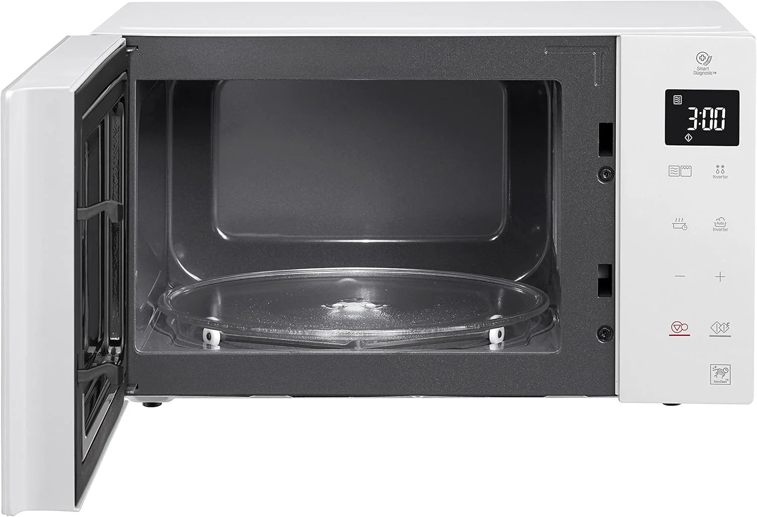 LG MH6535GIS Mikrowelle mit   Inverter Technologie & Quarz Grill, 25 Liter Kapazitt, 1000 W, Automatikprogramme, einstellbare Leistungsstufen für optimales Garen und EasyClean-Funktion, Schwarz