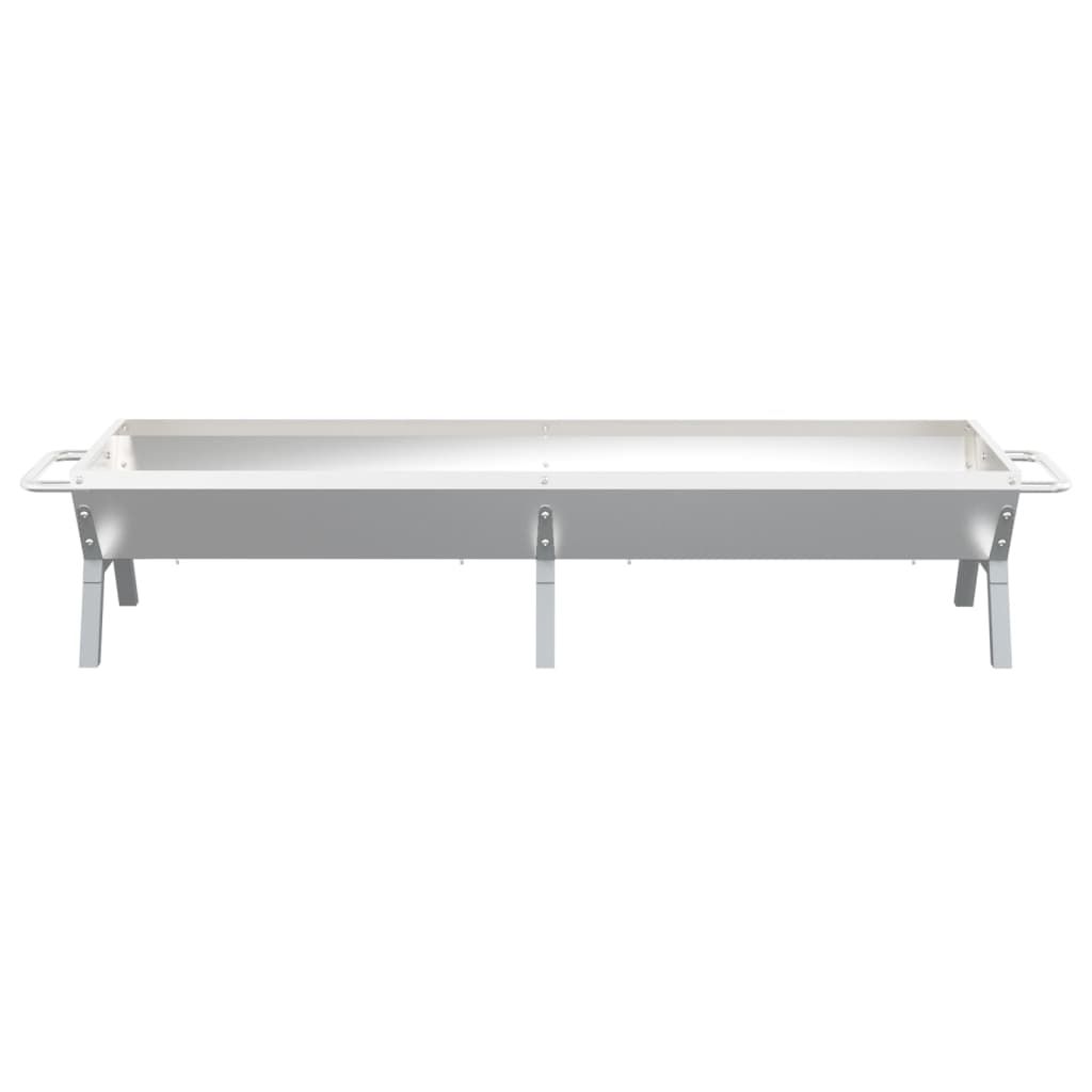 Bandeja Para Barbacoa Acero Inoxidable Plateado 158x42x31 Cm Vidaxl