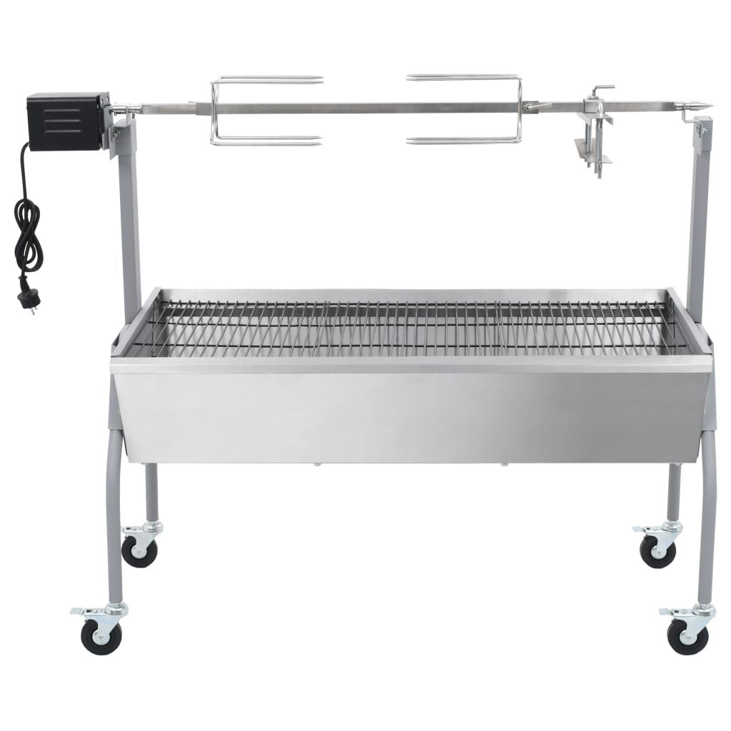 Parrilla De Barbacoa Con Asador Y Motor Eléctrico Vidaxl